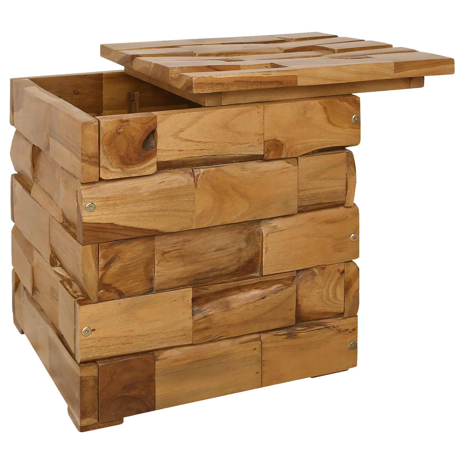 Storage Stool Brown 40 x 40 x 45 cm Solid Teak Wood