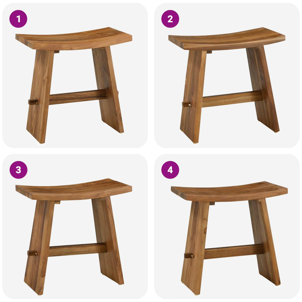 Bathroom Stool Brown 50 x 29.5 x 50.5 cm Solid Teak Wood