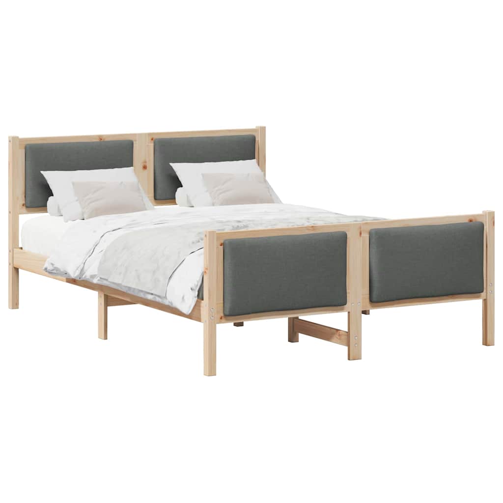 Bed Frame with Headboard Dark Grey 150 x 200 cm Fabric