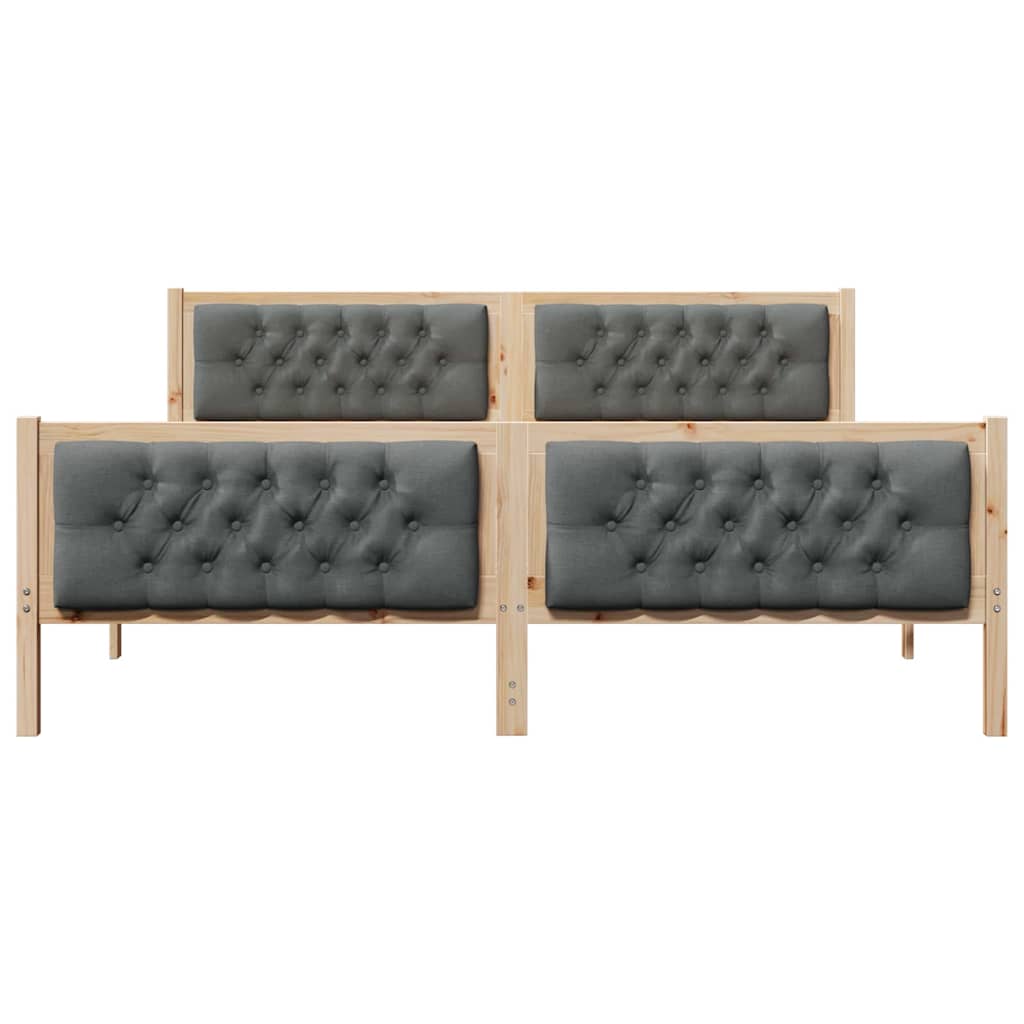 Bed Frame with Headboard Dark Grey 180 x 200 cm Solid Pine Wood