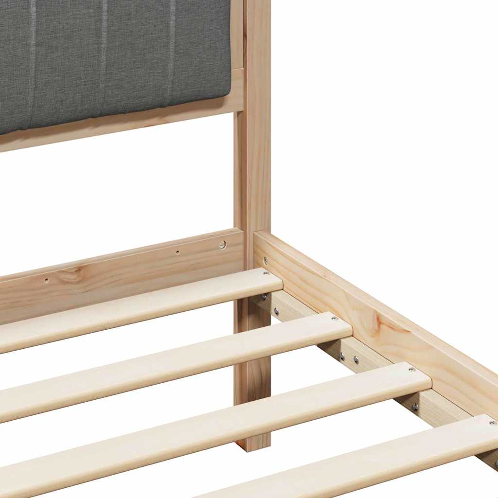 Bed frame Brown and dark grey 150 x 200 cm Solid pine wood