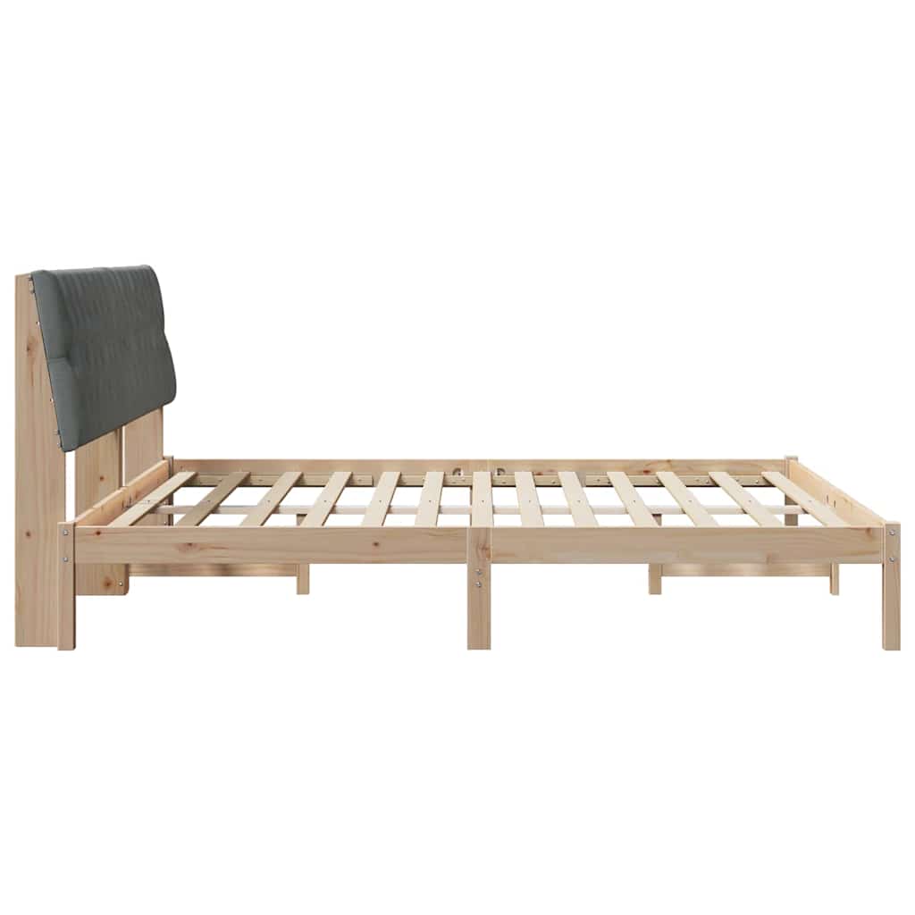 Bed Frame with Upholstered Headboard Brown 180 x 200 cm