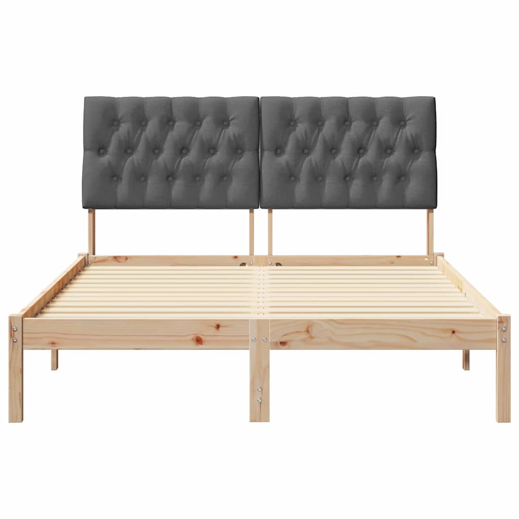 Bed Frame with Upholstered Headboard Brown 150 x 200 cm