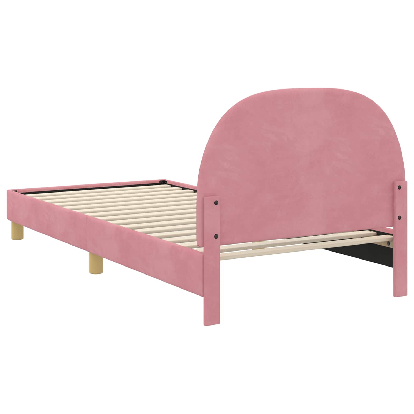 Kids'Bed Frame with Headboard Pink 90 x 190 cm Velvet
