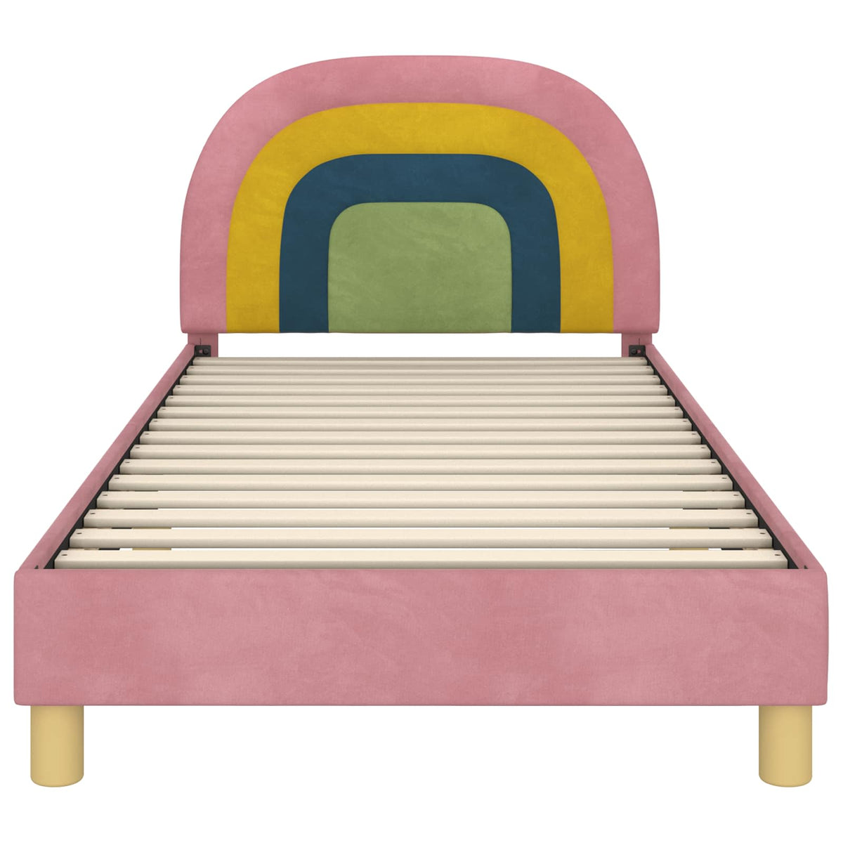 Kids'Bed Frame with Headboard Pink 90 x 190 cm Velvet