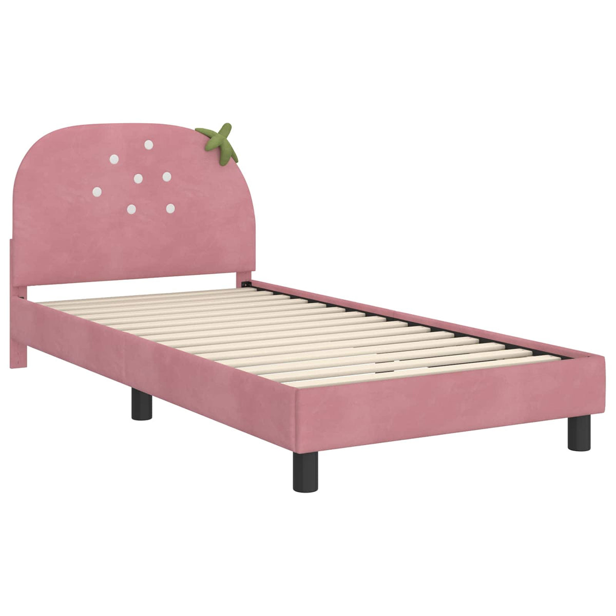 Kids'Bed Frame with Headboard Pink 90 x 190 cm Velvet