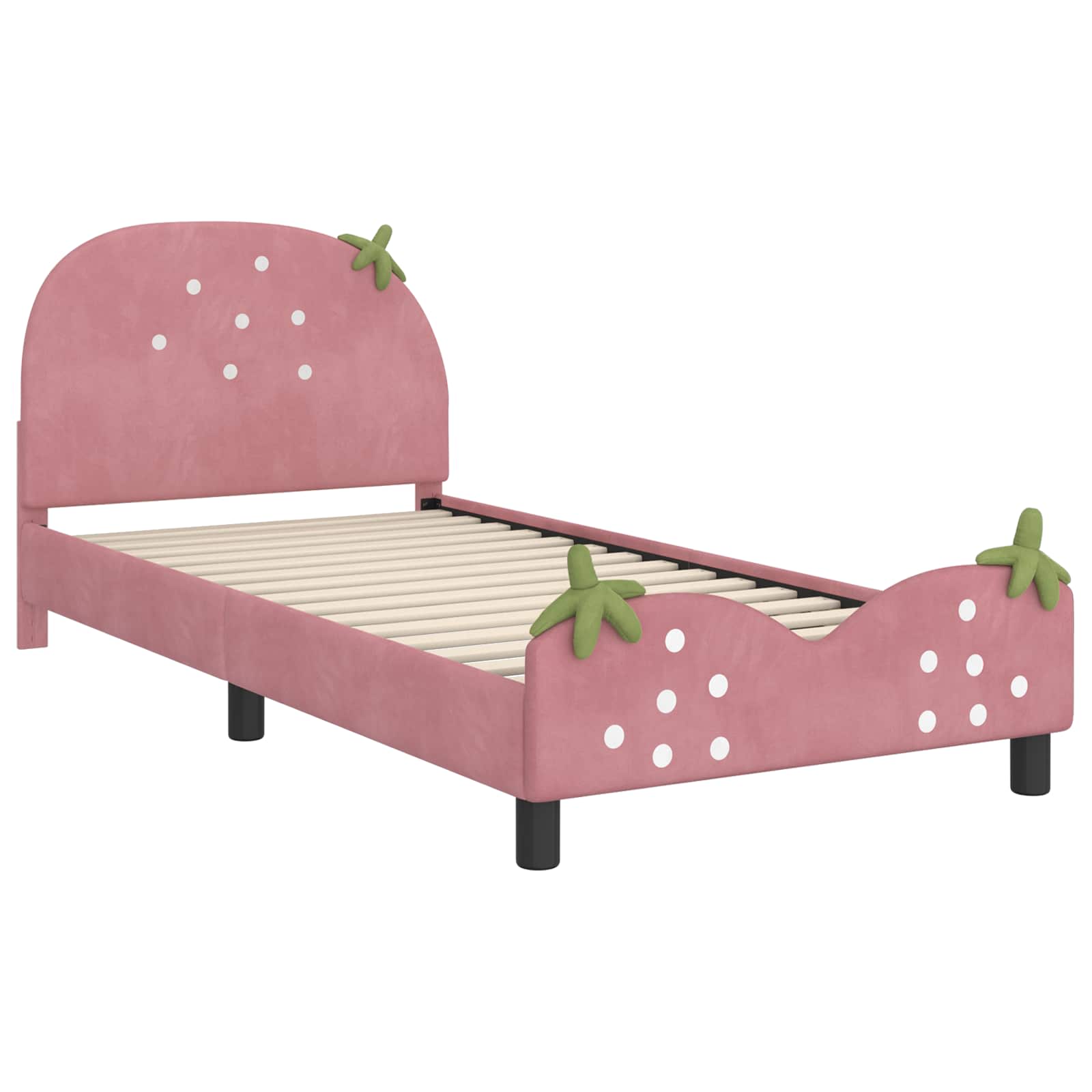 Kids'Bed Frame with Headboard Pink 90 x 190 cm Velvet