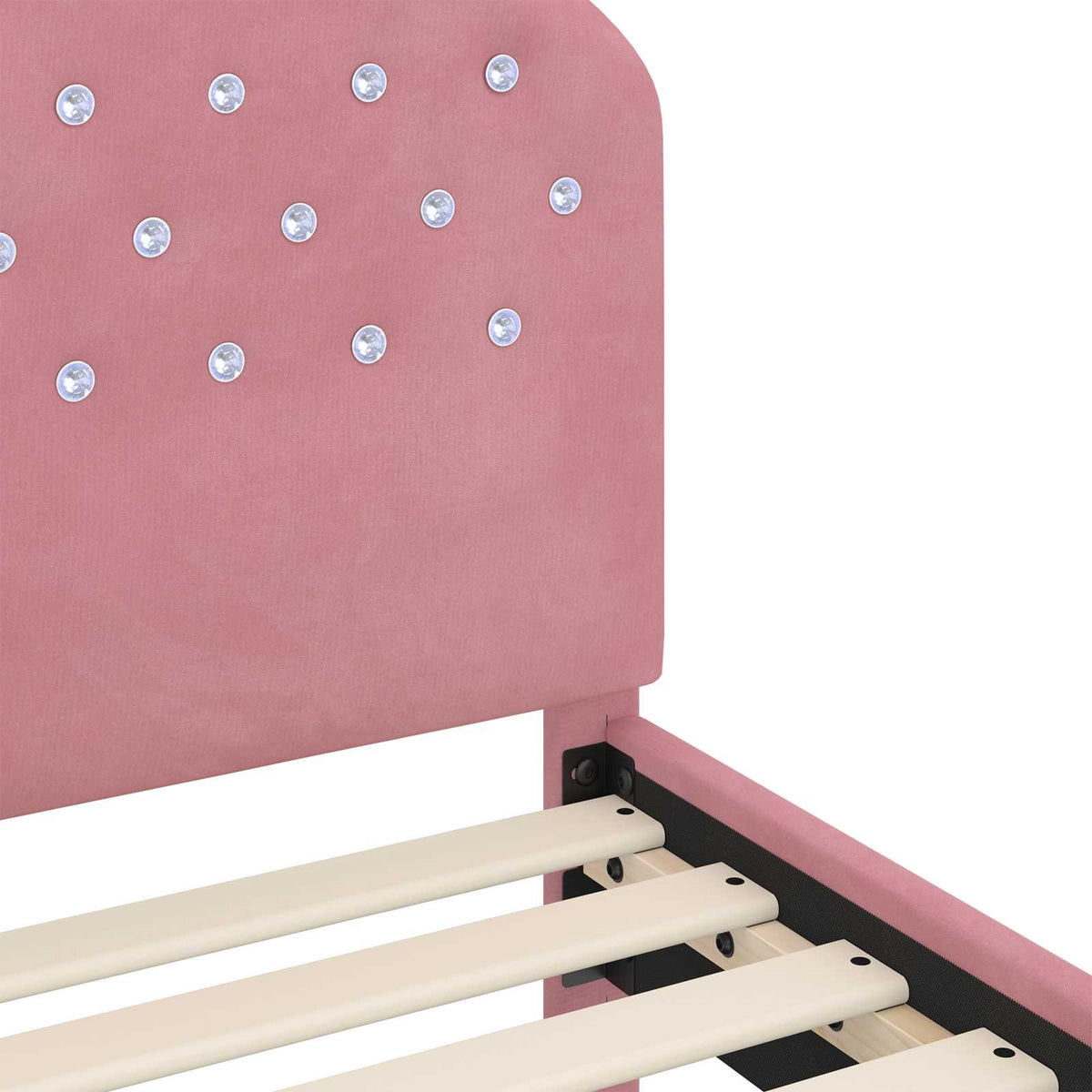 Kids'Bed Frame with Headboard Pink 90 x 190 cm Velvet