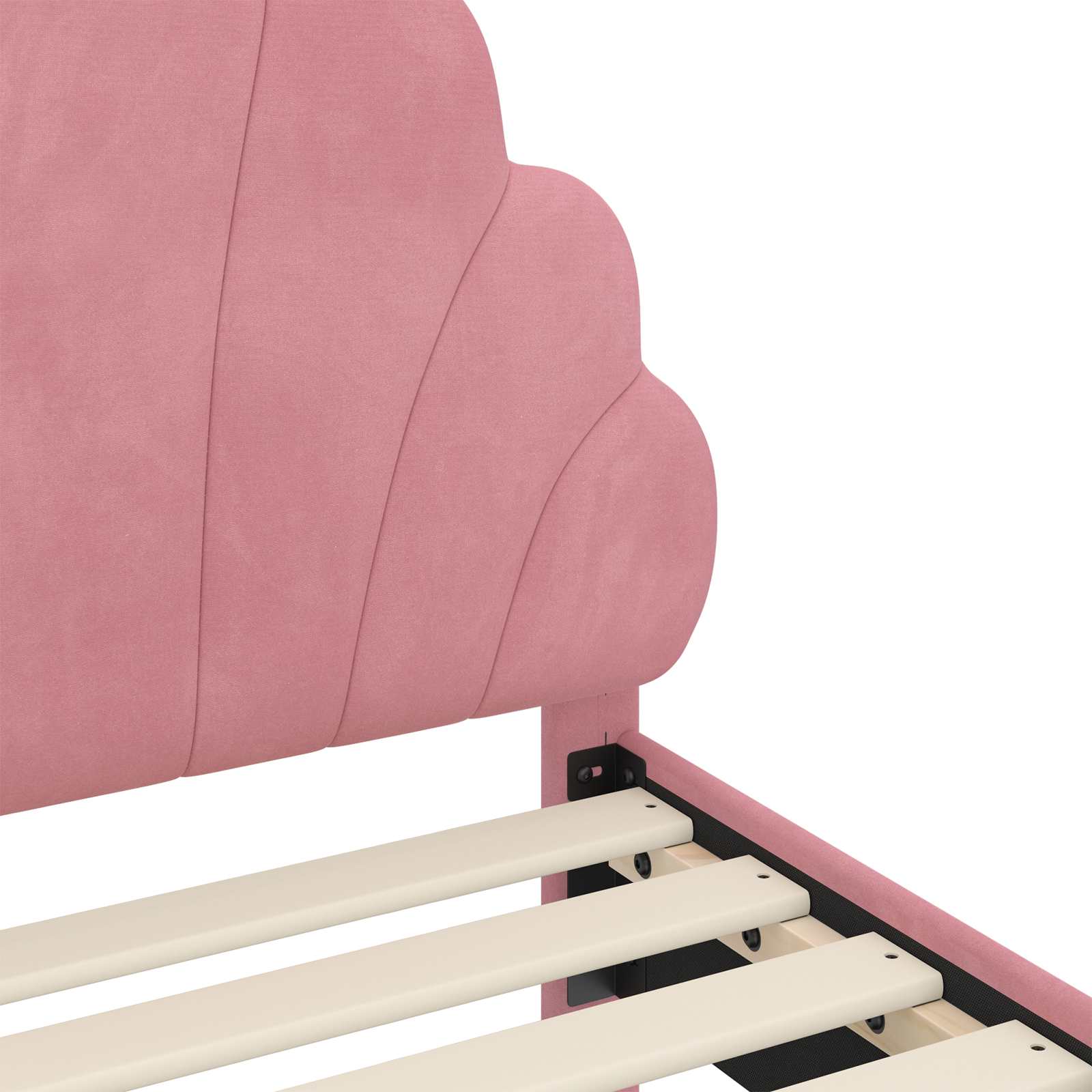 Kids'Bed Frame with Headboard Pink 90 x 190 cm Velvet