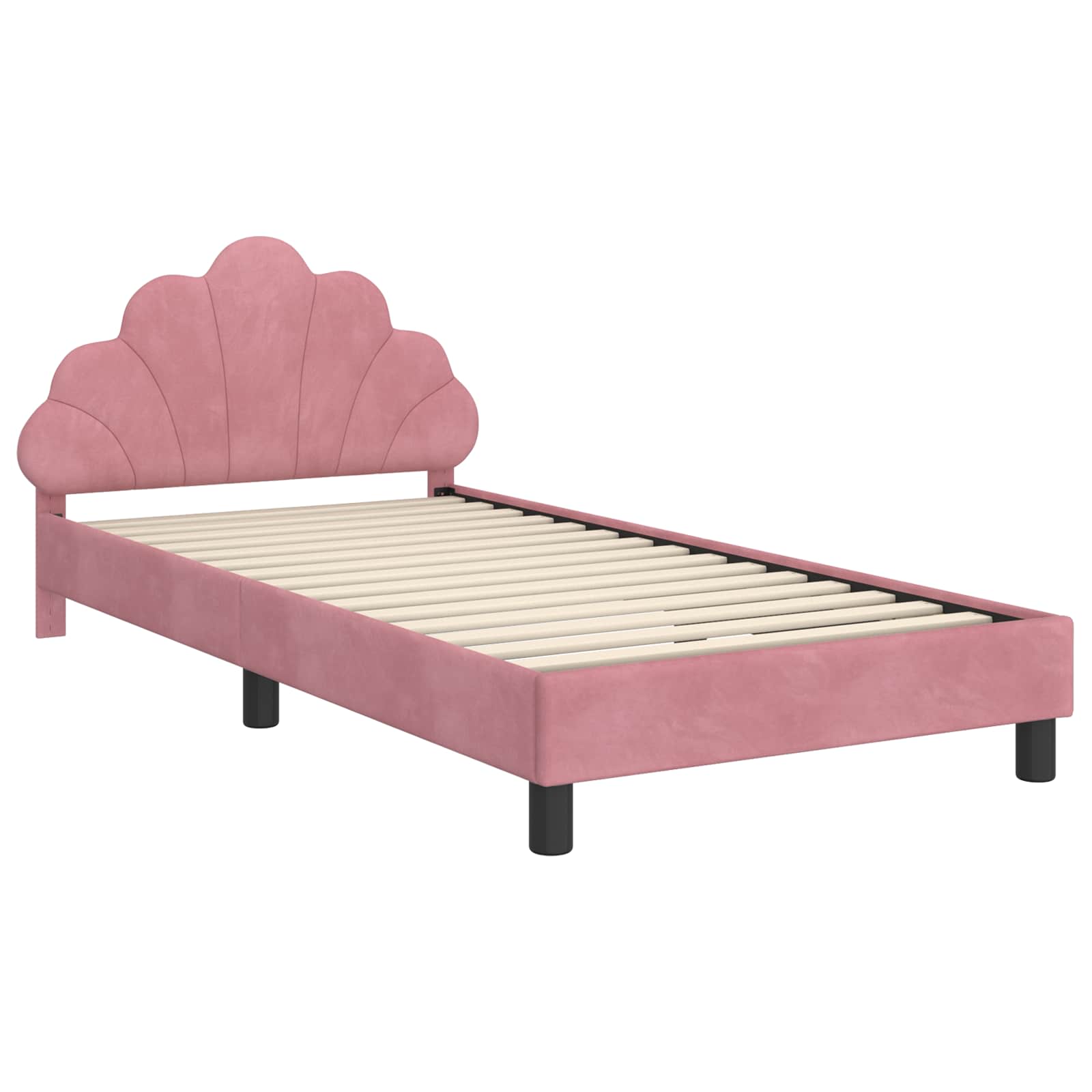 Kids'Bed Frame with Headboard Pink 90 x 190 cm Velvet