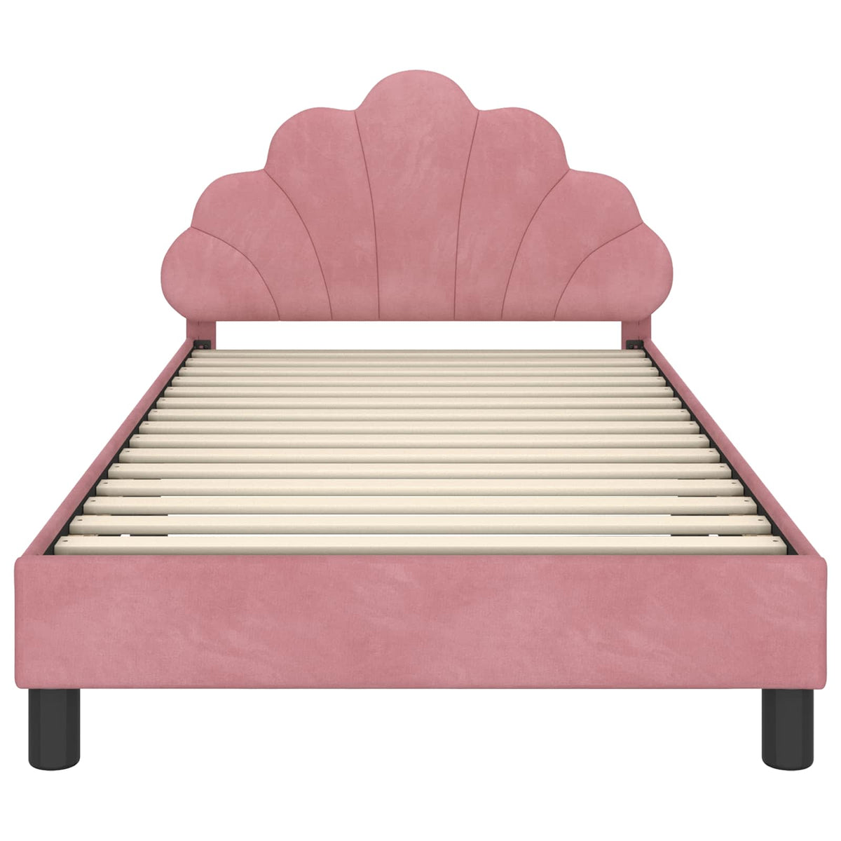 Kids'Bed Frame with Headboard Pink 90 x 190 cm Velvet