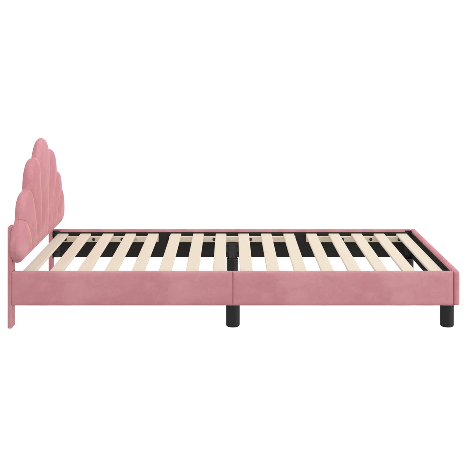 Kids'Bed Frame with Headboard Pink 90 x 190 cm Velvet