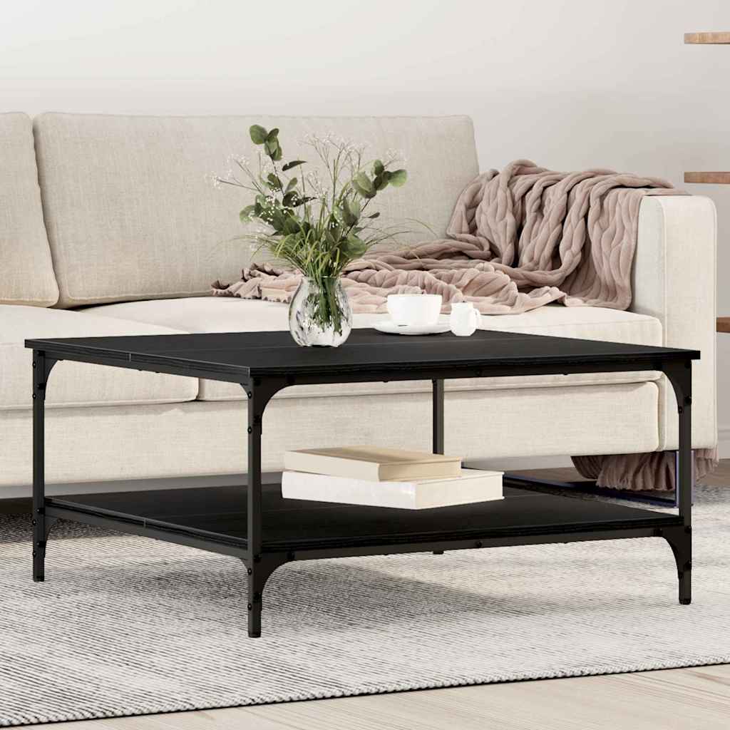 Coffee Table Black oak 80 x 80 x 40 cm Engineered wood