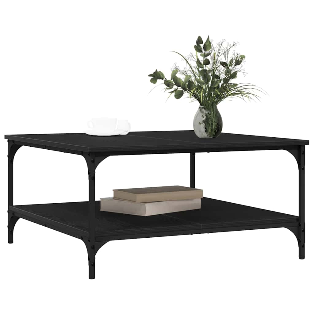 Coffee Table Black oak 80 x 80 x 40 cm Engineered Wood