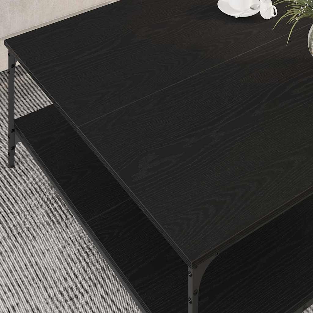 Coffee Table Black oak 100 x 100 x 40 cm Engineered wood