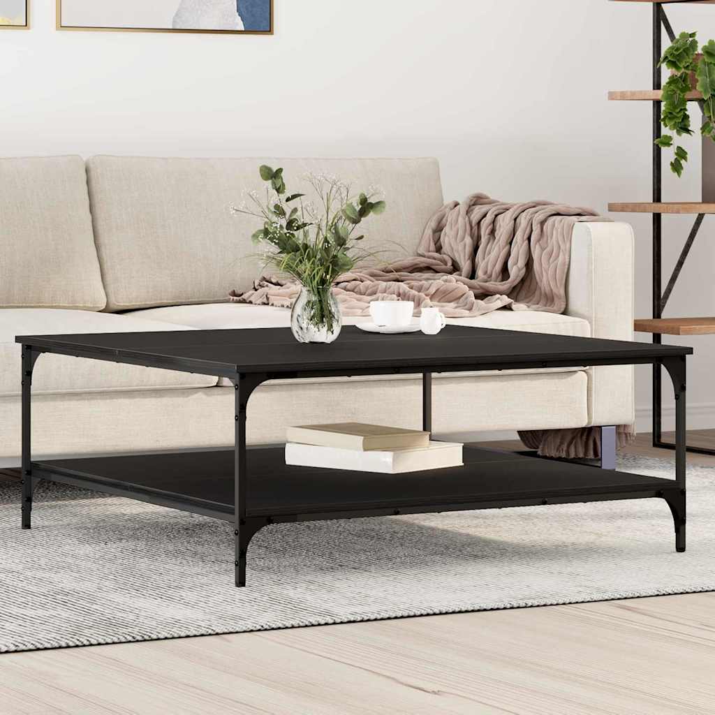 Coffee Table Black oak 100 x 100 x 40 cm Engineered wood