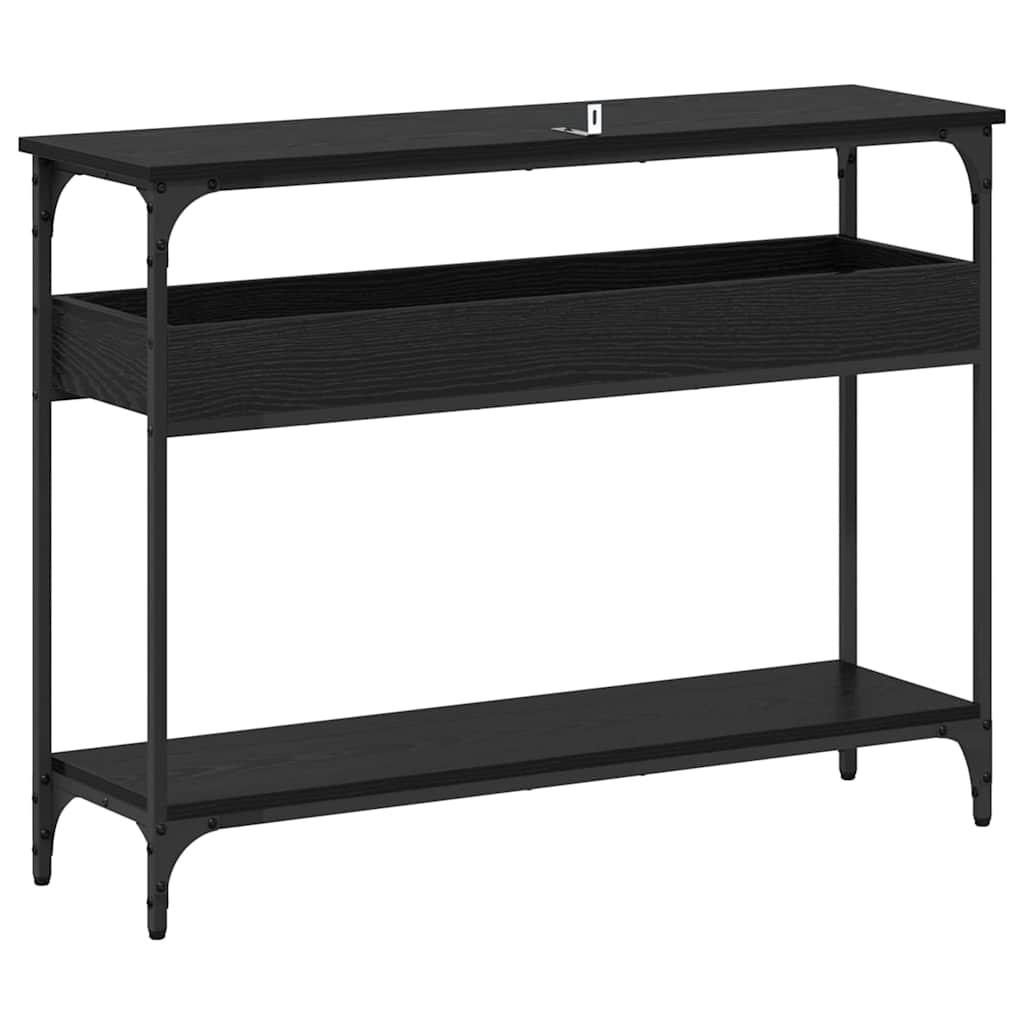 Console Table Black oak 100 x 29 x 75 cm Engineered wood