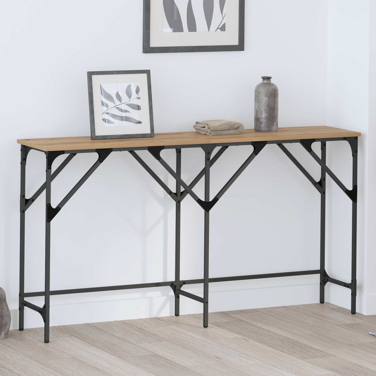 Console Table Artisan oak 140 x 29 x 75 cm Engineered Wood