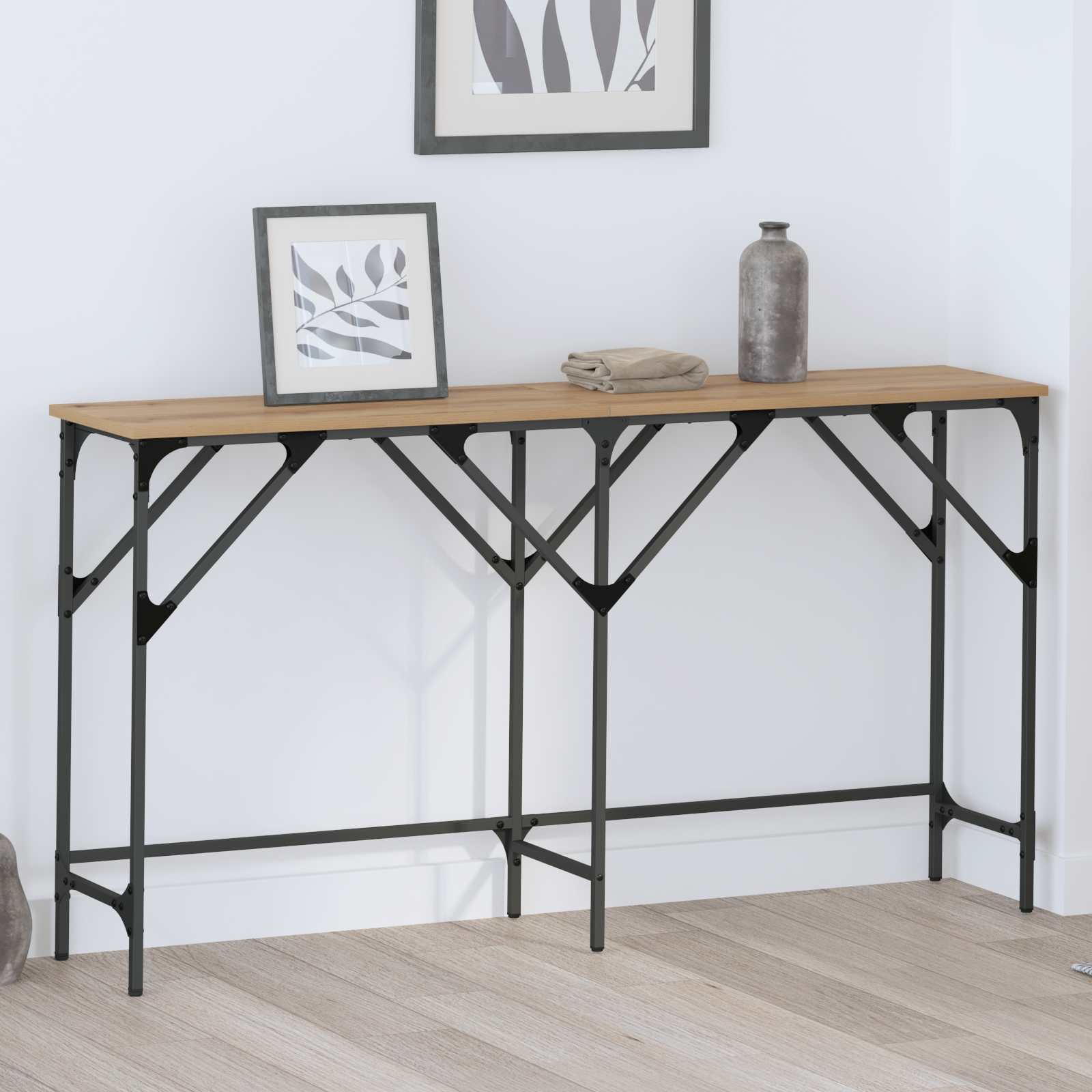 Console Table Artisan oak 140 x 29 x 75 cm Engineered Wood