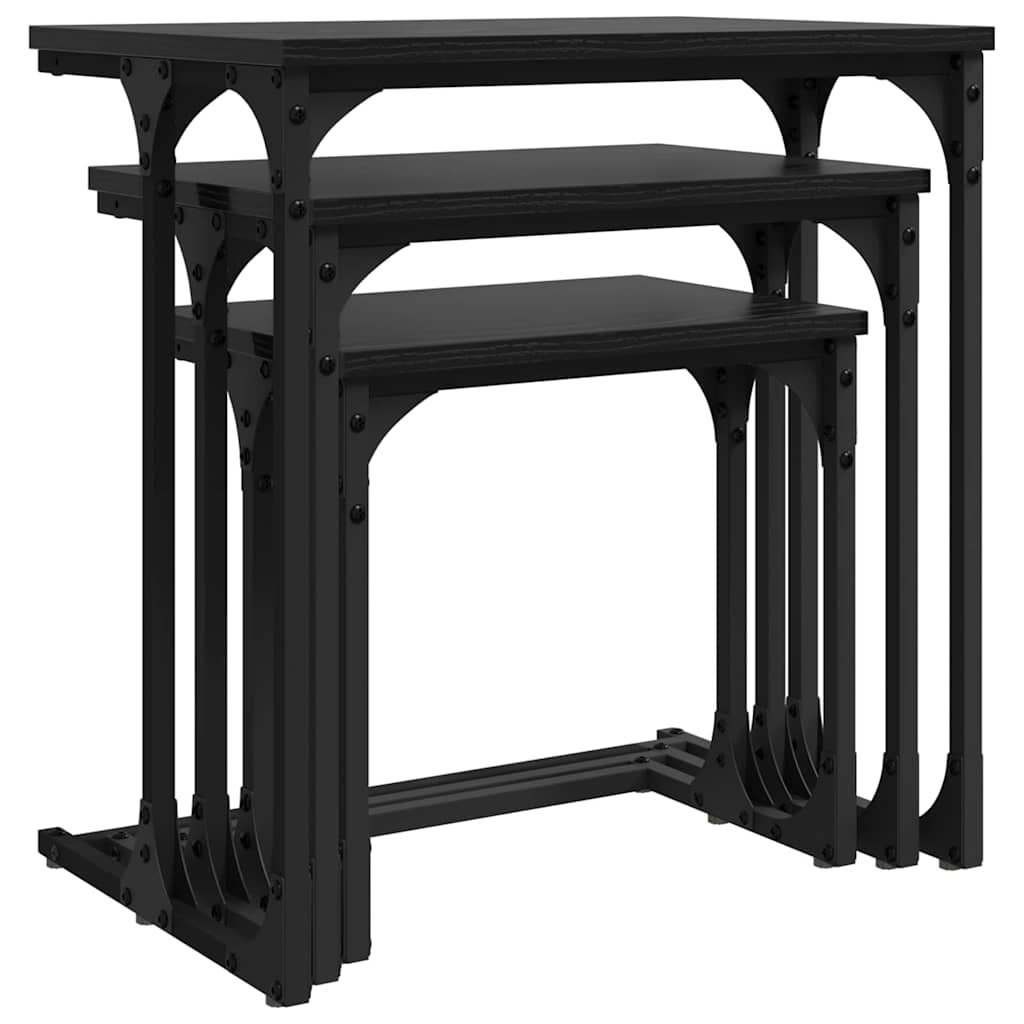 Nesting Coffee Table 3 pcs Black oak 50.5 x 35 x 53 cm
