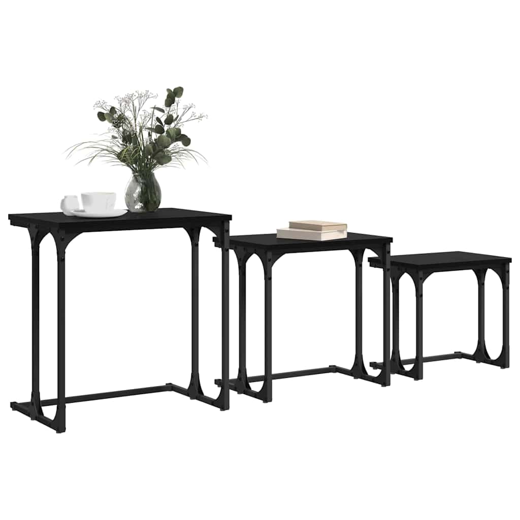 Nesting Coffee Table 3 pcs Black oak 50.5 x 35 x 53 cm