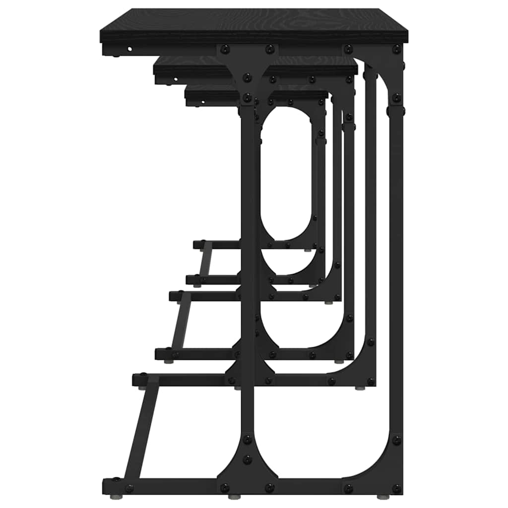 Nesting Coffee Table 3 pcs Black oak 50.5 x 35 x 53 cm