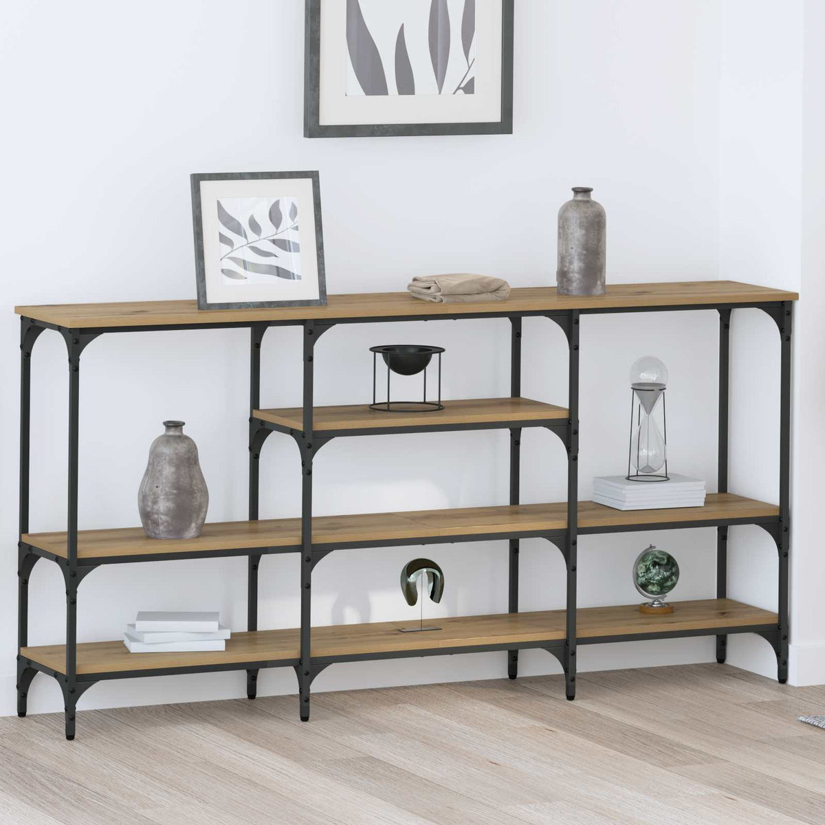 Console Table Artisan oak 160 x 29 x 80 cm Engineered wood