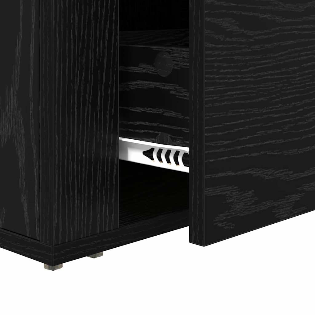 Bedside Cabinet Black Oak 35 x 60 x 50 cm Engineered Wood
