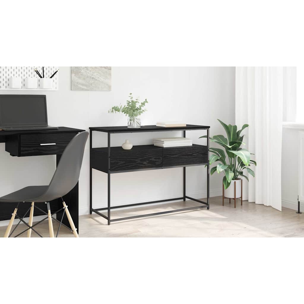 Console Table Black Oak 100 x 40 x 75 cm Engineered Wood