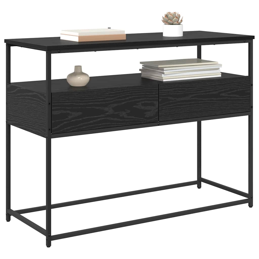 Console Table Black Oak 100 x 40 x 75 cm Engineered Wood