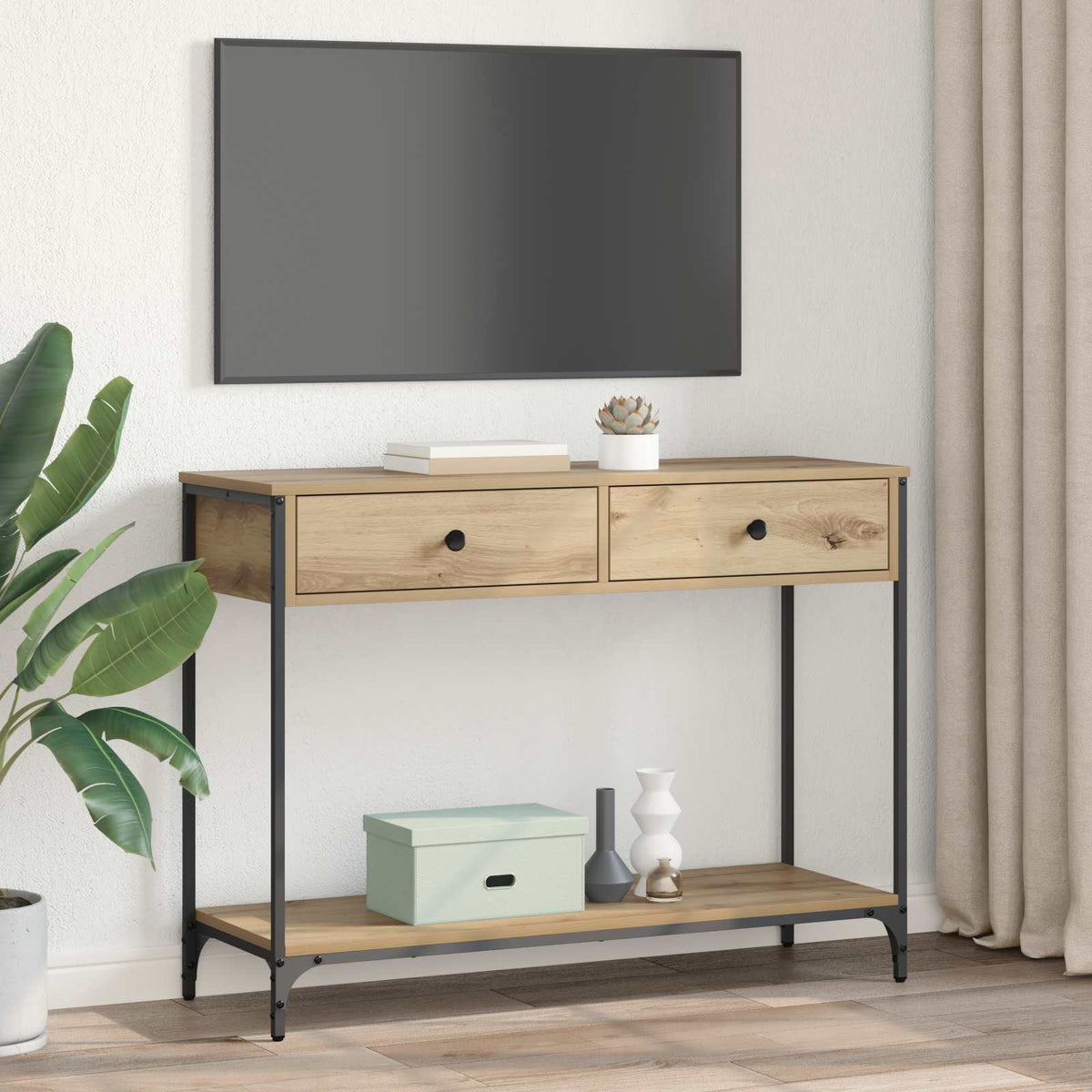 Console Table Artisan Oak 100 x 34,5 x 75 cm Engineered Wood