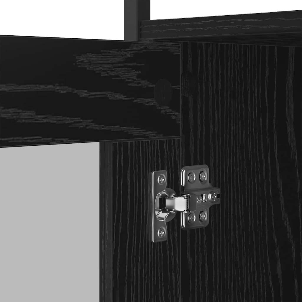 Sideboard Black Oak 100 x 35 x 80 cm Engineered Wood