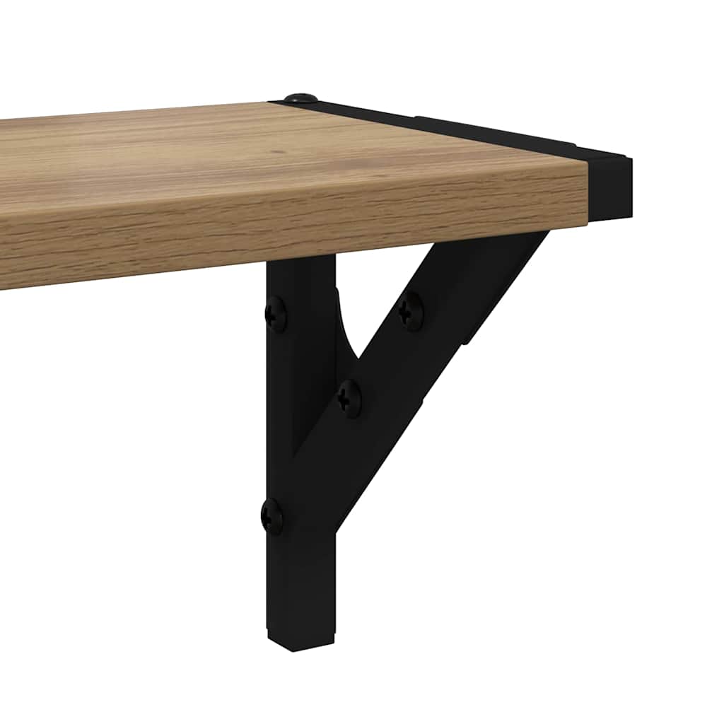 Wall Shelves with Shelf 2 pcs Artisan Oak 80 x 15 x 15,5 cm