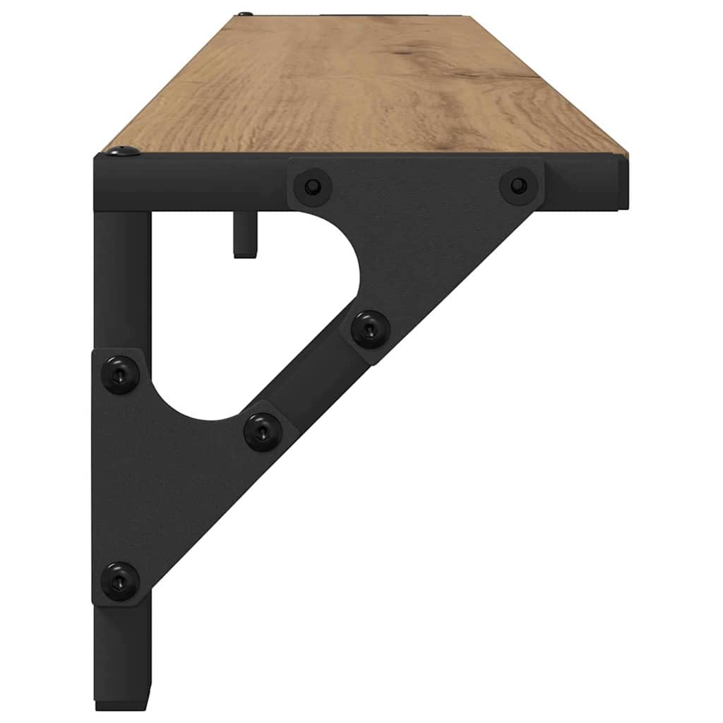 Wall Shelves with Shelf 2 pcs Artisan Oak 80 x 15 x 15,5 cm