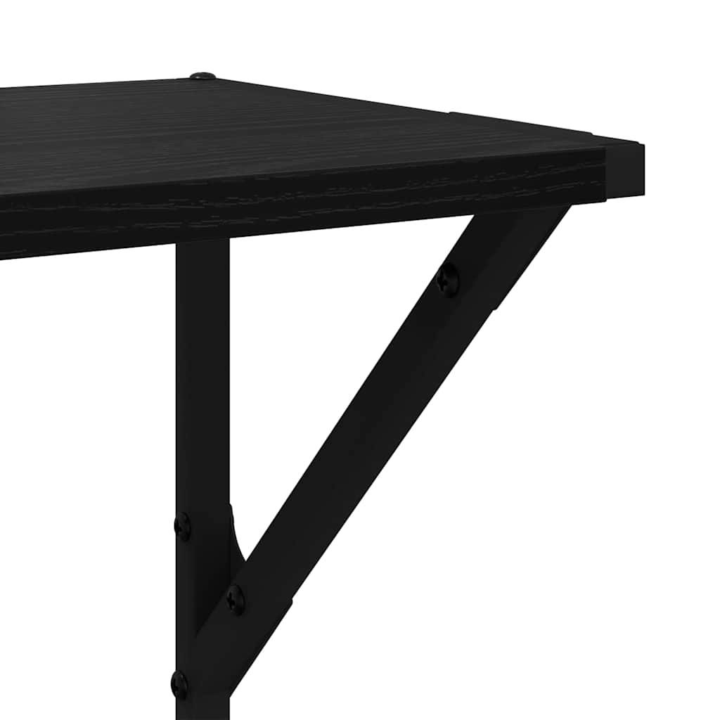 Wall Shelves 2 pcs Black Oak 80 x 25 x 25,5 cm Engineered Wood