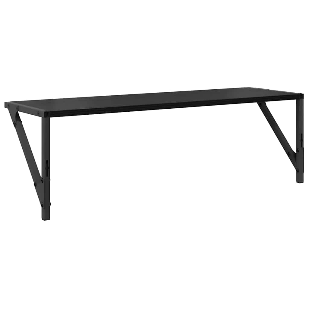 Wall Shelves 2 pcs Black Oak 80 x 25 x 25,5 cm Engineered Wood