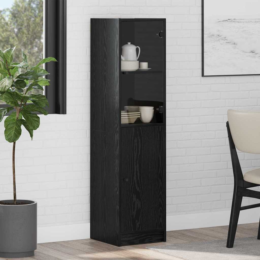 Highboard Black Oak 35 x 37 x 142 cm Engineered Wood