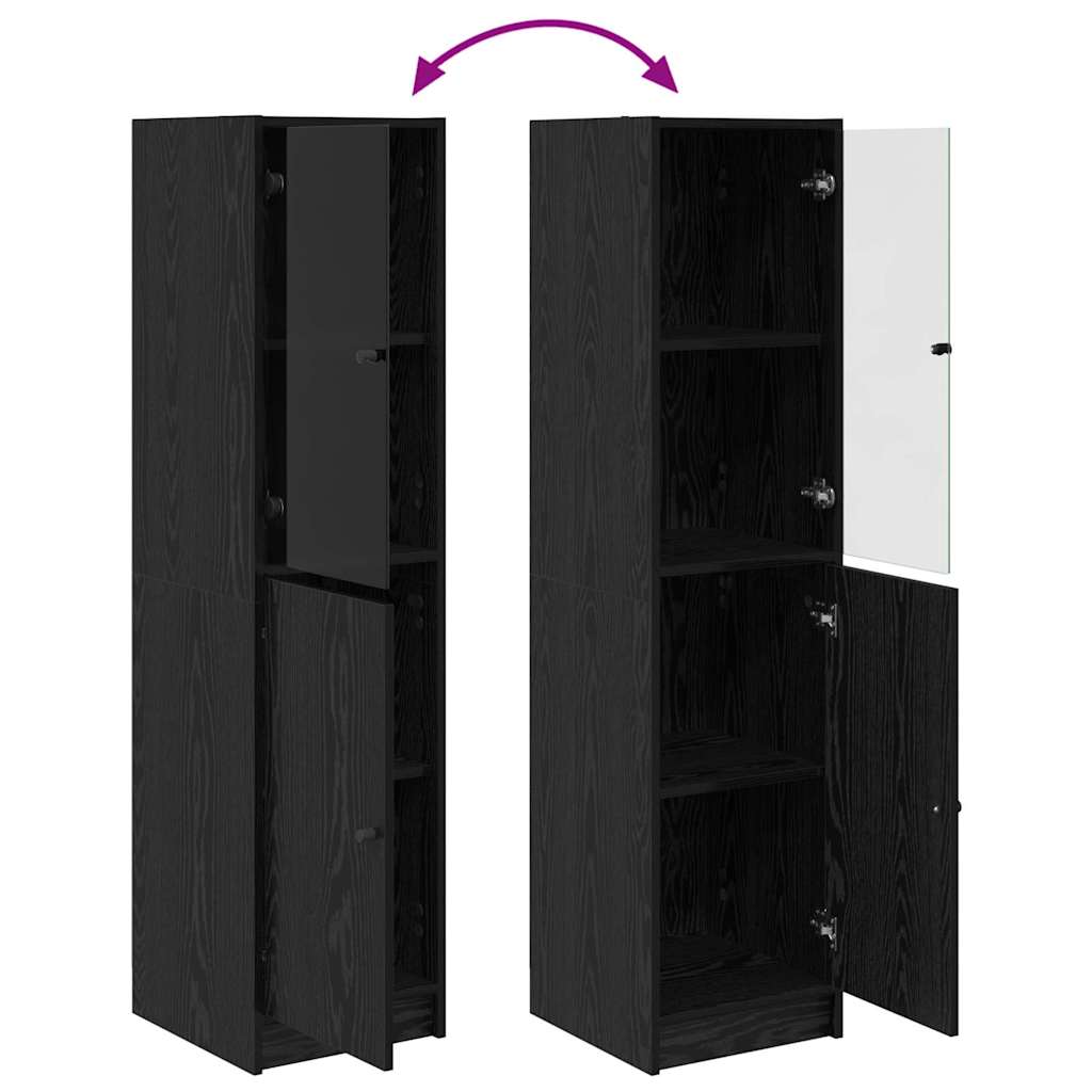 Highboard Black Oak 35 x 37 x 142 cm Engineered Wood