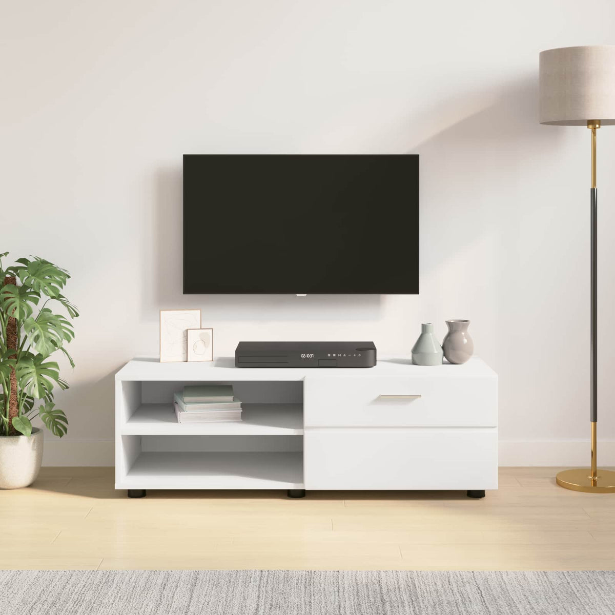 Wooden Cabinet 100,5 x 39 x 30 cm White Engineered Wood