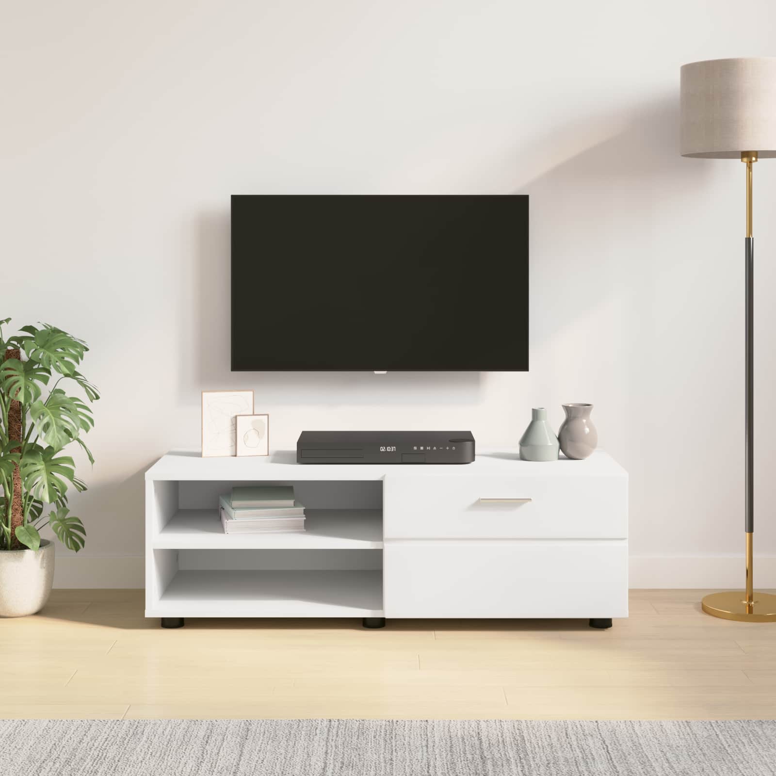 Wooden Cabinet 100,5 x 39 x 30 cm White Engineered Wood