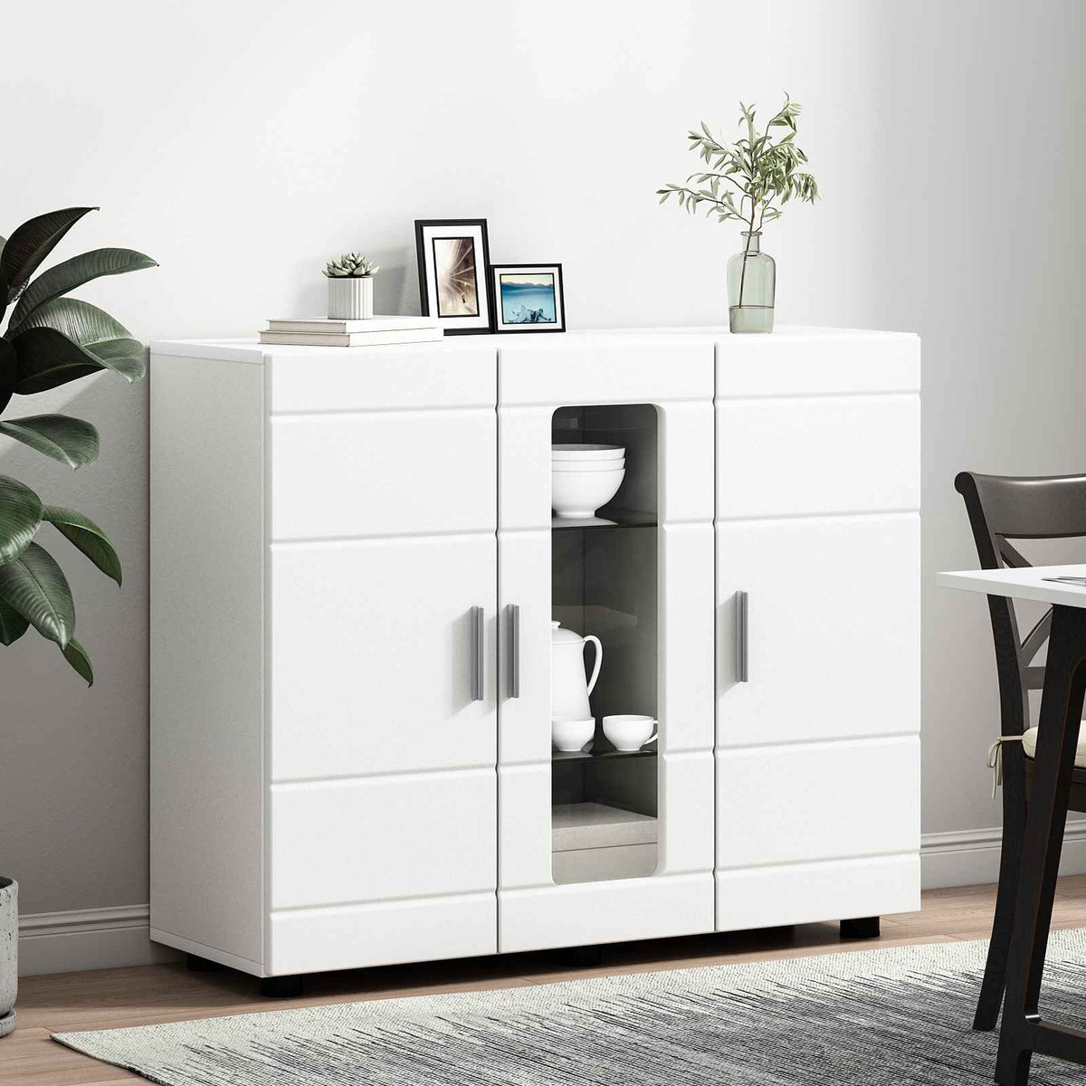 Wooden Cabinet White Engineered Wood