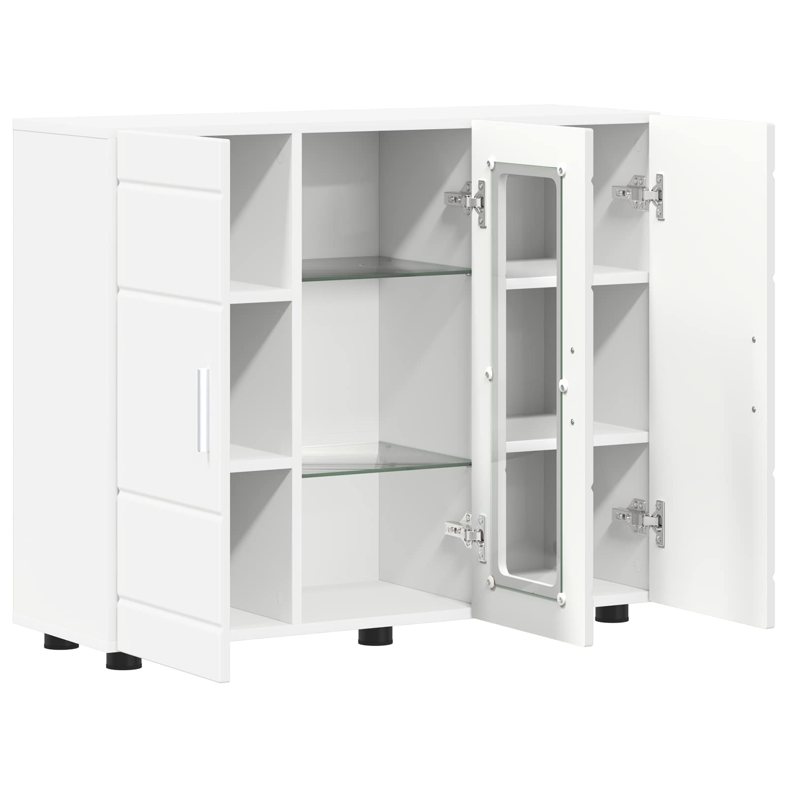 Wooden Cabinet White Engineered Wood