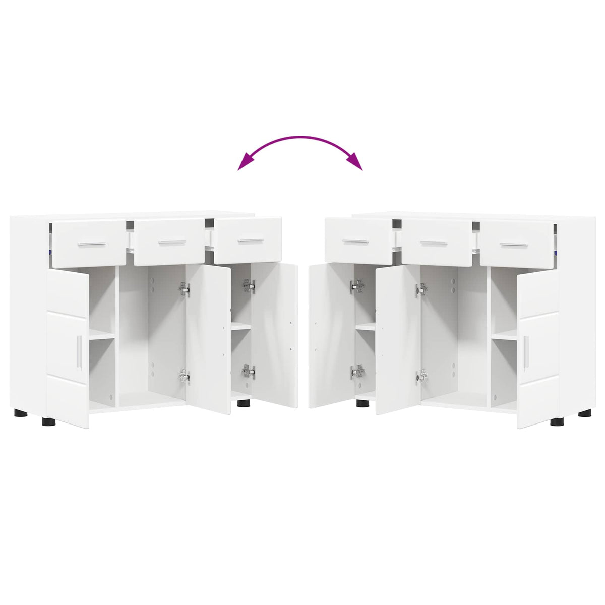 Sideboard FLORIN 88,5 x 30,5 x 73 cm White Engineered Wood