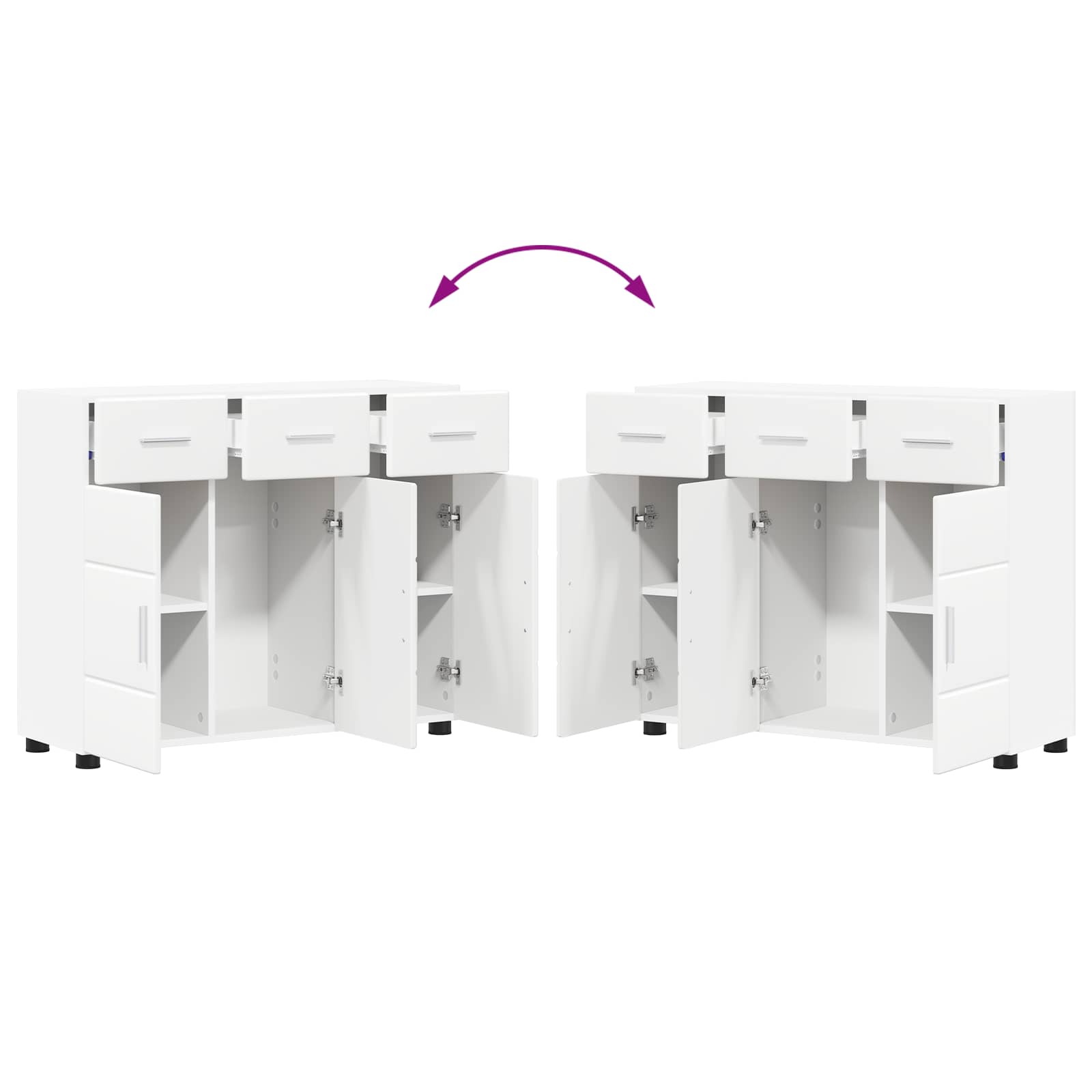 Sideboard FLORIN 88,5 x 30,5 x 73 cm White Engineered Wood