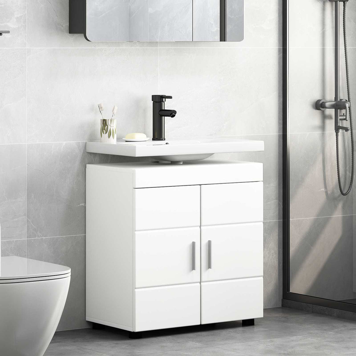 Bathroom Cabinet Set TULUM White 60 x 34 x 63 cm