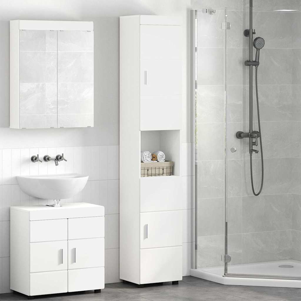 Bathroom Cabinet TULUM White 37 x 31.5 x 203 cm Engineered Wood