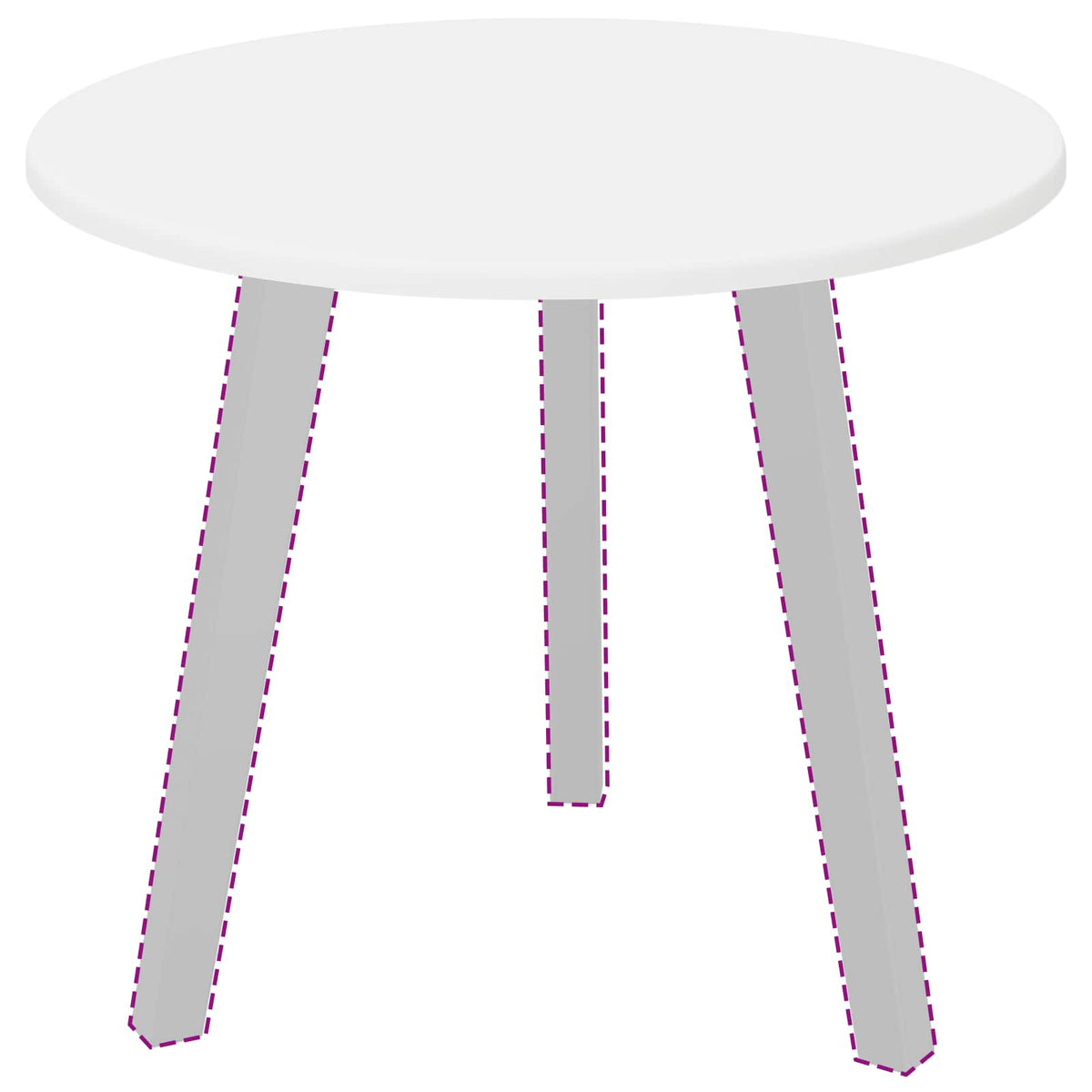 Table Top Ø 50 x 1,5 cm Round Engineered Wood White