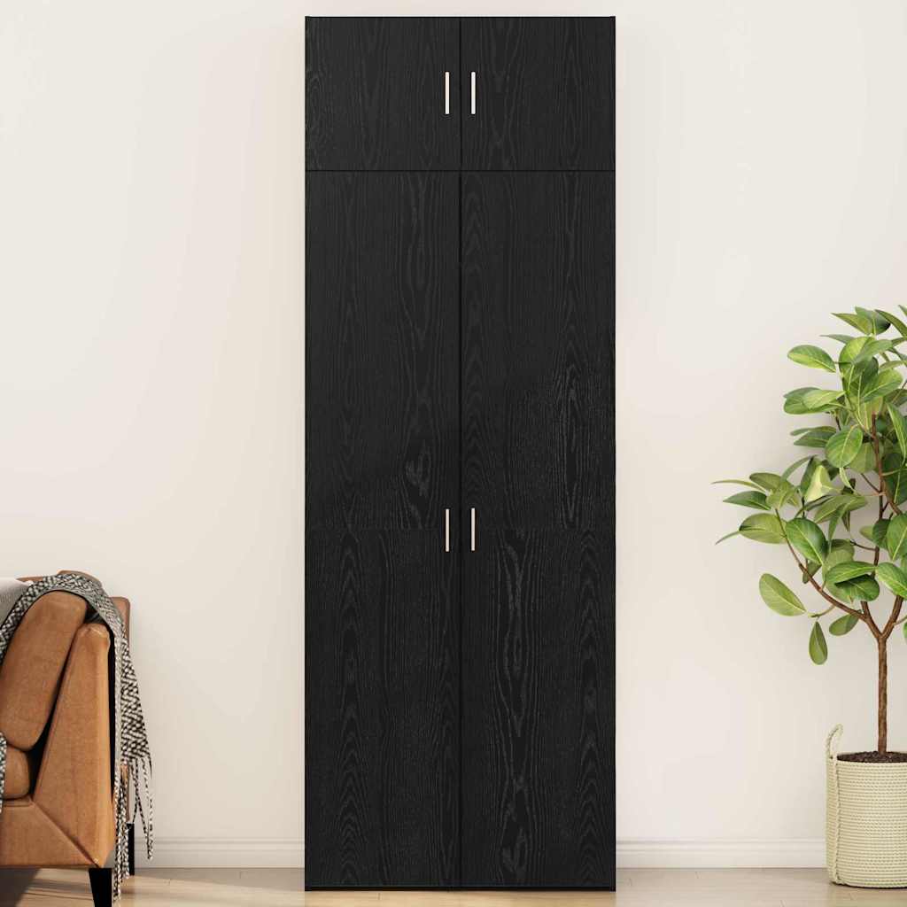 Storage Cabinet 3 pcs Black Oak