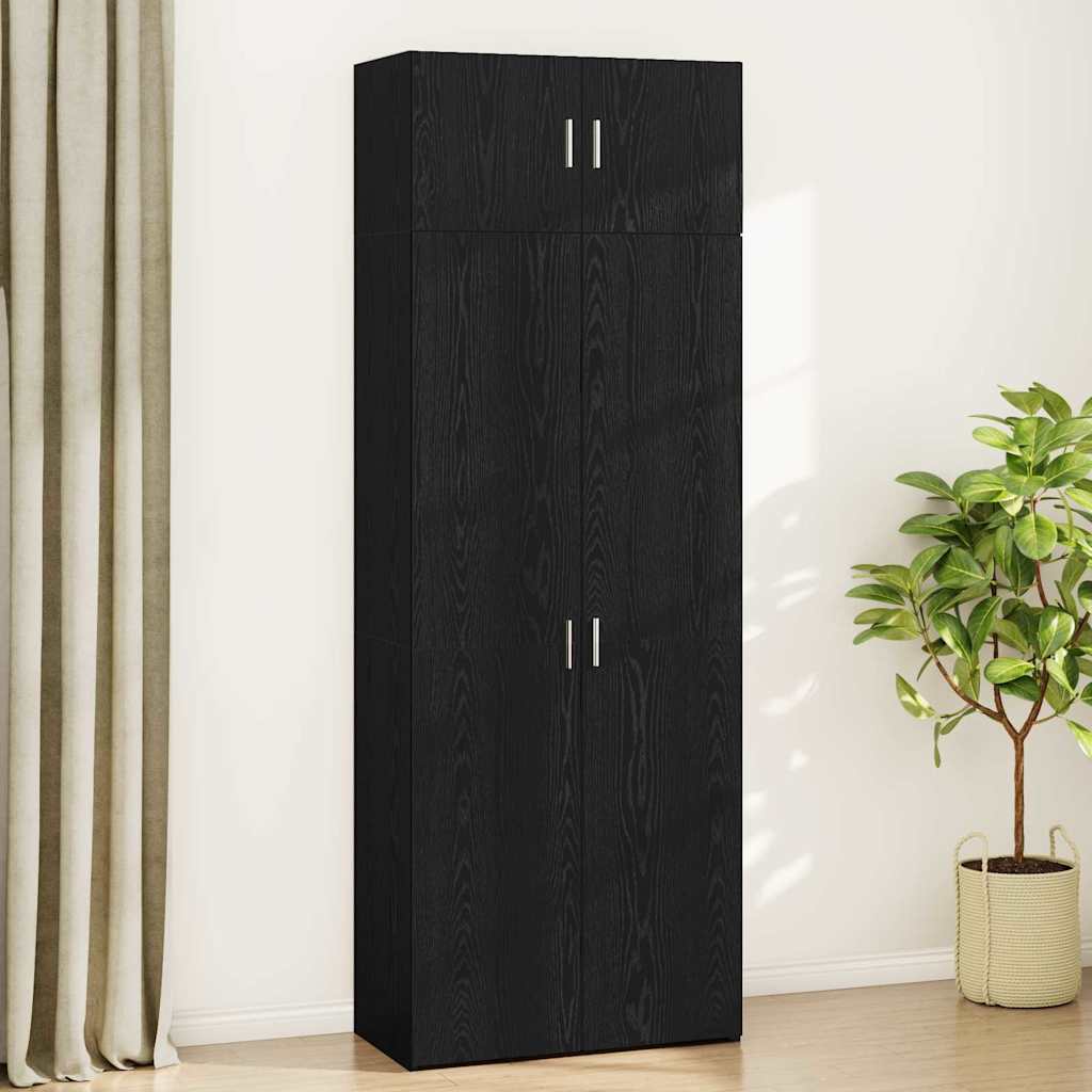 Storage Cabinet 3 pcs Black Oak