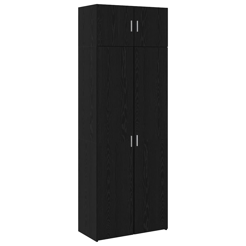 Storage Cabinet 3 pcs Black Oak